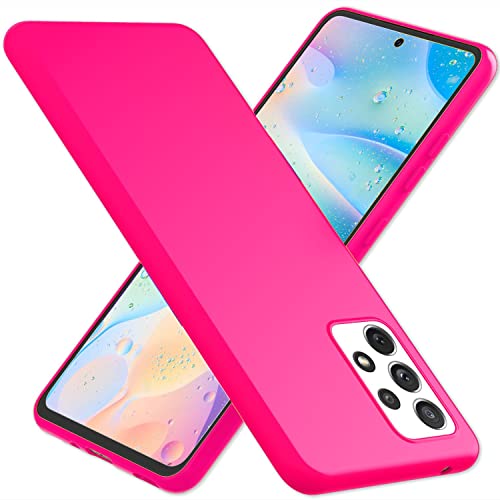 NALIA Bunte Neon Silikonhülle kompatibel mit Samsung Galaxy A53 Hülle, Intensive Farbe rutschfest Samtig Weich Gummiert, Stoßfest Dünn Soft Case Handyhülle Silikon Schutzhülle Cover, Farbe:Pink von NALIA