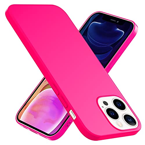 NALIA Bunte Neon Silikonhülle kompatibel mit iPhone 13 Pro Max Hülle, Intensive Farbe rutschfest Samtig Weich Gummiert, Stoßfest Dünn Soft Case Handyhülle Silikon Schutzhülle Gel Cover, Farbe:Pink von NALIA