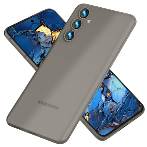 NALIA Extrem Dünnes Hardcase kompatibel mit Samsung Galaxy S24 Hülle, 0,3mm Ultra-Dünne Schutzhülle im schlanken Design, Matt Anti-Fingerabdruck rutschfest, Ultra-Slim Cover, Farbe:Taupe Transparent von NALIA