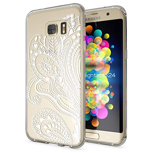 NALIA Handyhülle kompatibel mit Samsung Galaxy S7 Edge, Slim Silikon Motiv Case Hülle Cover Crystal Dünn Durchsichtig, Etui Handy-Tasche Back-Cover Transparent Bumper, Designs:Artificial Flowers von NALIA