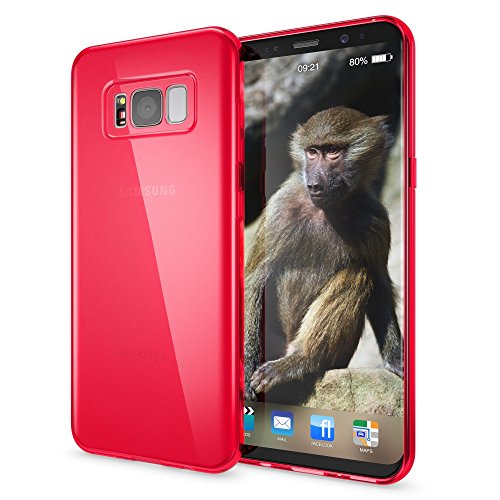 NALIA Handyhülle kompatibel mit Samsung Galaxy S8 Plus, Ultra-Slim Silikon Case Cover Crystal Schutzhülle Dünn Durchsichtig, Handy-Tasche Backcover Transparent Smart-Phone Hülle, Farbe:Rot von NALIA