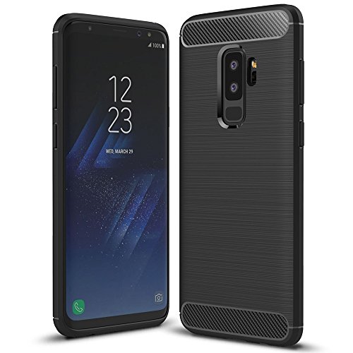 NALIA Handyhülle kompatibel mit Samsung Galaxy S9 Plus, Ultra Slim Silikon Case Cover, Dünne Crystal Schutzhülle, Stoßfeste Etui Handy-Tasche Back-Cover Bumper, TPU Gummihülle - Schwarz von NALIA