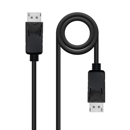 NANOCABLE DisplayPort-Kabel 1.2 CCS (mit kupferbeschichteten Stahlleitern), Stecker auf Stecker, 4K bei 144Hz, 21,6 Gbit/s, 1 m, Schwarz von NANOCABLE