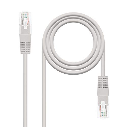 Nanocable 10.20.0401 - Ethernet Netzwerkkabel RJ45, Cat.6 UTP AWG24, 100% Kupfer, Grau, 1.0 mts von NANOCABLE