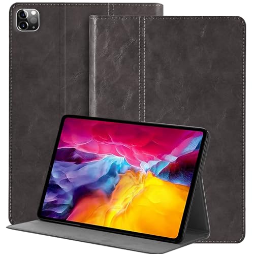 NANRUIL Hülle für Ipad Pro 12,9 Zoll 6./5./4./3.Generation 2022/2021/2020/2018 Echtes Leder Tablet Schutzhülle Case Cover,Auto Wachen/Schlafen.Grau von NANRUIL