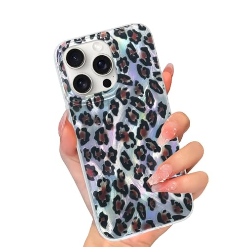 NANTuYo Funda Schutzhülle für iPhone 15 Pro, Leopardenmuster, glitzernd, glänzend, ästhetisch, modisch, für iPhone 15 Pro von NANTuYo