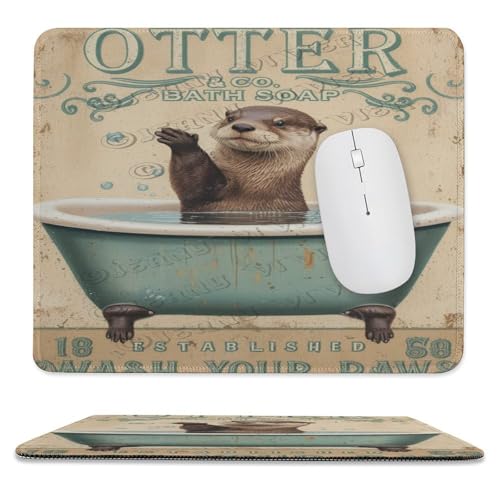 NANVIER 25,4 x 30,5 cm großes Mauspad – Otter waschen Sie Ihre Pfoten, bequem und tragbar, perfekt für Büro oder Zuhause, ideal für Kinder und Mädchen im Urlaub von NANVIER