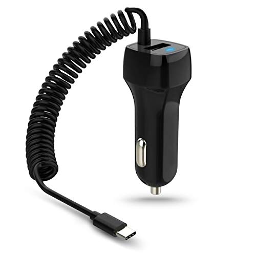 Auto Ladekabel kompatibel mit Samsung Galaxy Serie A55 A35 A25 A15 A05 USB Typ C Kfz Ladegerät Adapter Lade Daten Gerät 3,1A 15W Dual Ladeadapter, Farbe:Schwarz, Smartphone:Samsung Galaxy A40 von NAUC