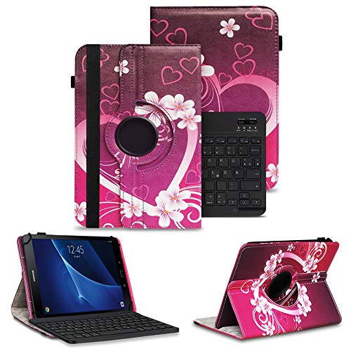 NAUC Schutzhülle kompatibel für Samsung Galaxy Tab A6 10.1 2016 Tasche Tablet Schutz Hülle Kunstleder Bluetooth Tastatur QWERTZ 360 Drehbar Cover Case Keyboard, Farben:Motiv 2 von NAUC