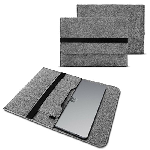 NAUC Sleeve Hülle für Microsoft Surface Book 2 15 Zoll Notebook Tasche Laptop Cover strapazierfähiger Filz mit Innentaschen und sicherem Verschluss Grau, Farbe:Grau von NAUC