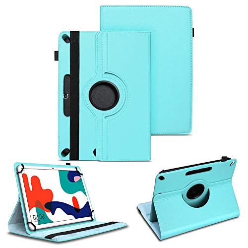 NAUC Tablet Tasche kompatibel für Huawei MatePad T10 9,7 Schutzhülle Universal Kunst-Leder Hülle Standfunktion 360 Drehbar Cover Case, Farben:Türkis von NAUC