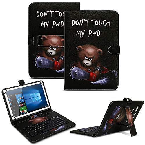 NAUC Tablet Tasche kompatibel für Lenovo Tab M10 FHD Plus Keyboard USB Hülle Tastatur QWERTZ Tastatur Schutzhülle Standfunktion Magnetverschluss Cover Universal, Farben:Motiv 1 von NAUC