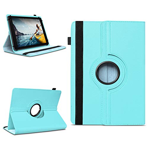 NAUC Tablettasche kompatibel für Medion Lifetab E10714 E10430 E10414 E10604 E10412 E10511 E10513 Tablet Tasche Hülle Universal Schutzhülle Drehbar, Farben:Türkis von NAUC