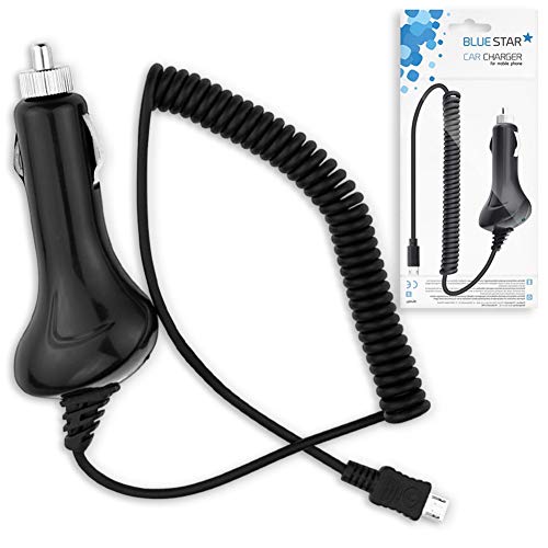 KFZ Auto Ladekabel kompatibel mit Samsung Galaxy A04 Lade Kabel Micro USB Ladegerät 12V - 24V Adapter Lade Daten Gerät 2A Ladeadapter integriertes dehnbares Ladekabel von NAUCI