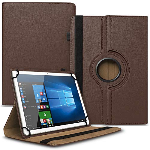 NAUCI Tablet Hülle kompatibel mit Readly Tablet 10.1 Tasche Schutzhülle Case Universal Cover Standfunktion 360° Drehbar, Farbe:Braun von NAUCI