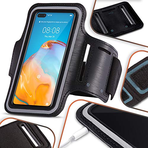 NAmobile Fitnesstasche für Smartphone Handy Hülle Sportarmband Armtasche Jogging Tasche, Farben:Schwarz, Handy Modelle für:Samsung Galaxy Xcover 5 von NAmobile