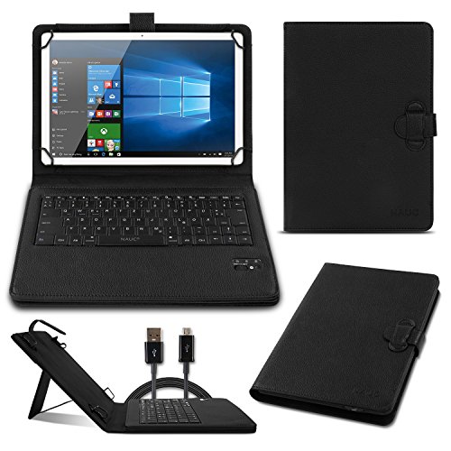 NAmobile Tastatur Hülle QWERTZ Bluetooth kompatibel für Wortmann Terra Pad 1006 Schutzhülle Cover Tablet Tasche Case Keyboard kabellos Ultra dünn ergonomisches Design deutsches Layout von NAmobile