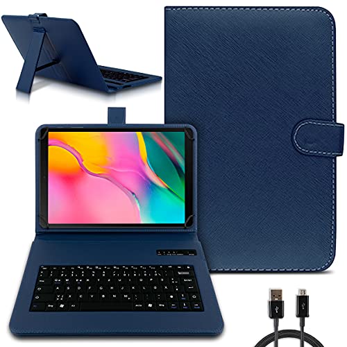 NAmobile Tastatur Hülle QWERTZ Bluetooth kompatibel mit Samsung Galaxy Tab S9 11 Zoll Schutzhülle Cover Tablet Tasche 11' Case Keyboard kabellos Ultra deutsches Layout, Farben:Blau von NAmobile