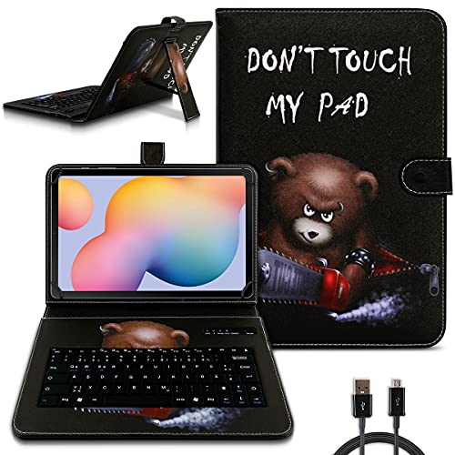 NAmobile Tastatur Hülle QWERTZ Bluetooth kompatibel mit Samsung Galaxy Tab S9 FE Schutzhülle Cover Tablet Tasche 10,9 Zoll Case Keyboard kabellos Ultra deutsches Layout, Farben:Motiv 2 von NAmobile