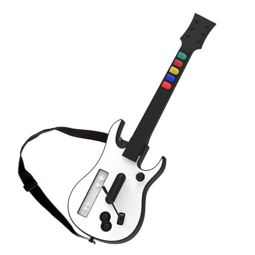 NBCP Wii Guitar Hero Controller Wireless Kompatibel mit Guitar Hero Wii Rock Band 2 Spiele Guitar Hero World Tour Bundle Clone Hero (Weiß) von NBCP