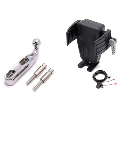 Handy-Halterung Am Lenker Für Gold Wing GL 1800 F6B GL1800 DCT 2018 2019 2020 2021 GPS-Telefonhalter Navigationshalterung Drahtloses Schnellladen Motorrad Handy-GPS-Halterung(08-AD) von NBHGFF