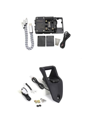 NBHGFF Handy-Halterung Am Lenker Für Yamaha Für Tmax T-max 530 T-max530 SX DX USB-Ladehalterhalterung 2017 2018 2019 Motorradtelefon-Navigationshalterung Handy-GPS-Halterung(22mm Set) von NBHGFF