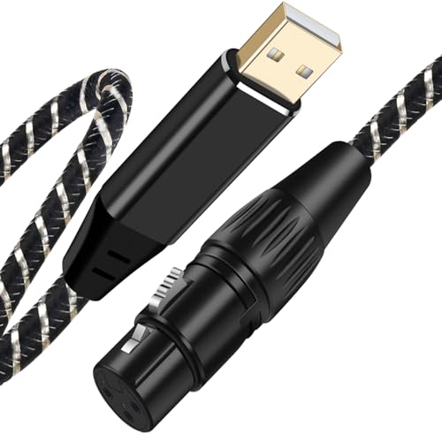 NCGGY USB-Mikrofonkabel 5m,XLR-auf-USB-Kabel,USB-Stecker auf XLR-Buchse,Mikrofon-Verbindungskabel-Adapter für Mikrofone,Aufnahme,Karaoke,Live-Podcast von NCGGY