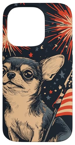 Hülle für iPhone 14 Pro Niedlicher Chihuahua Hund 4. Juli Feuerwerk Chihuahua von NCM Chihuahua Dog Lover Designs