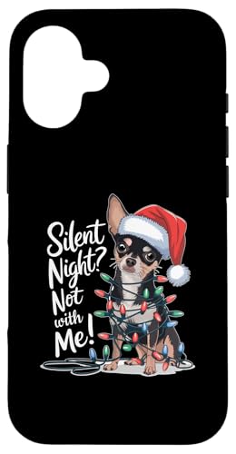 Hülle für iPhone 16 Süße Chihuahua Weihnachtsbeleuchtung Weihnachtsmann Mütze Lustig Chihuahua von NCM Chihuahua Dog Lover Designs