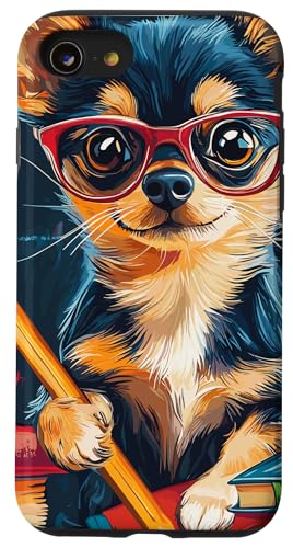 Hülle für iPhone SE (2020) / 7 / 8 Chihuahua Zurück zur Schule, Lehrer, Schüler, Lustiger Chihuahua von NCM Chihuahua Dog Lover Designs