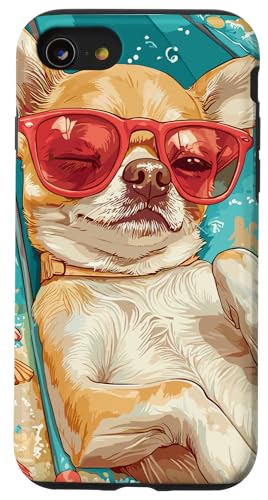 Hülle für iPhone SE (2020) / 7 / 8 Niedlicher Chihuahua, Sommer, Hund, Strand, lustig, Chihuahua von NCM Chihuahua Dog Lover Designs