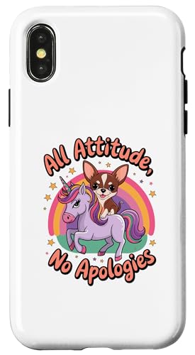 Hülle für iPhone X/XS Niedlicher Chihuahua Reiteinhorn Haustierbesitzer lustiger Chihuahua von NCM Chihuahua Dog Lover Designs