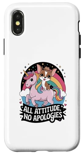 Hülle für iPhone X/XS Niedlicher Chihuahua Reiteinhorn Haustierbesitzer lustiger Chihuahua von NCM Chihuahua Dog Lover Designs