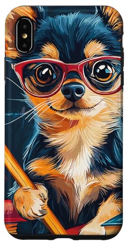 Hülle für iPhone XS Max Chihuahua Zurück zur Schule, Lehrer, Schüler, Lustiger Chihuahua von NCM Chihuahua Dog Lover Designs