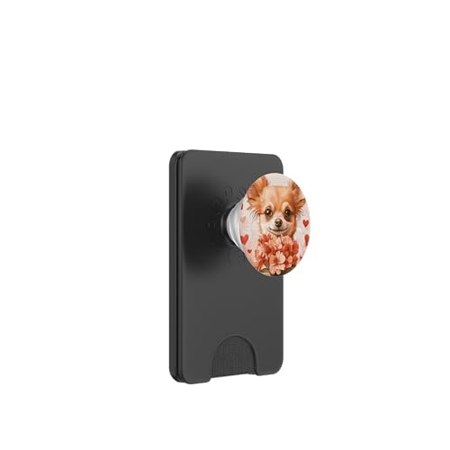 Niedlicher Chihuahua Hund Haustier Valentinstag Herz Lustig Chihuahua PopSockets PopWallet für MagSafe von NCM Chihuahua Dog Lover Designs