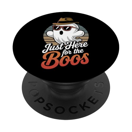 Just Here For The Boos Retro-Halloween-Gespenst Lustig PopSockets Klebender PopGrip von NCM Halloween Ghost Costume