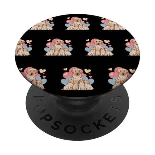 Labrador Mom Muttertag Welpe Herz Liebe Lustiger Laborhund PopSockets Klebender PopGrip von NCM Labrador Retriever Dog