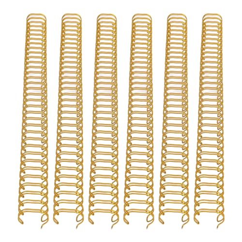 NDNCZDHC 100 Stück Metall-Spiralbindespulen, 14,3 mm Bindespiralen, 120 Blatt A4-Papierkapazität, 3:1 Teilung, 34 Schlaufen, Doppeldraht-Binderücken (Gold) von NDNCZDHC