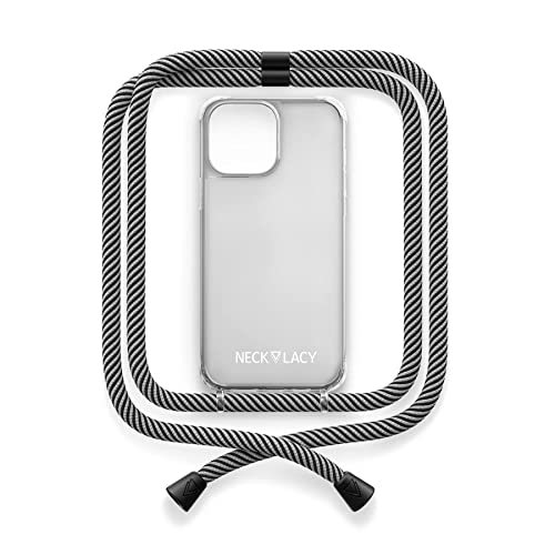 NECKLACY® - Die Premium Handykette für Apple iPhone 14 Pro in Glow in The Dark | transparente Handyhülle mit hochwertiger Kordel zum Umhängen - Smartphone Crossbody Case von NECKLACY
