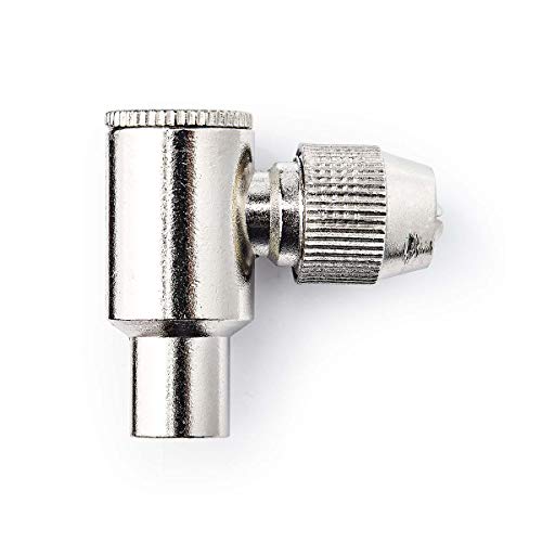 IEC (Coax) Connector | Angled | Male | Nickel Plated | 75 Ohm | Screw | Cable Input Diameter: 7.0 mm | Metal | Silver | 2 pcs | Polybag von NEDIS