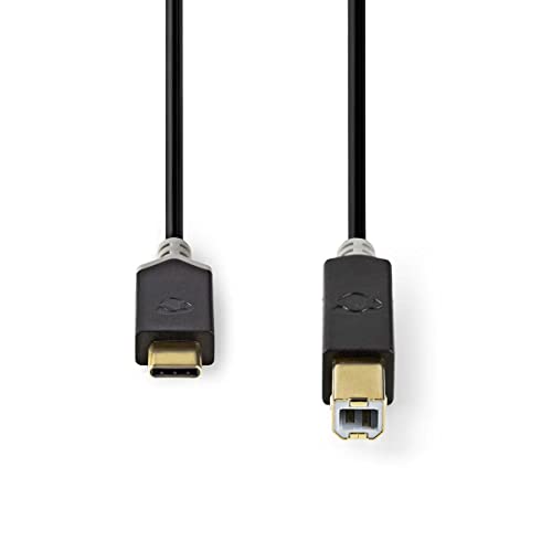 NEDIS CCBW60651AT20 USB-Kabel | USB 2.0 | USB-C™ Stecker | USB-B Stecker | 480 Mbps | Vergoldet | 2.00 m | Rund | PVC | Anthrazit | Box von NEDIS