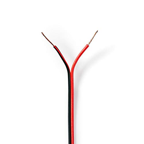 NEDIS - Lautsprecherkabel - 2x 0.50 mm² - CCA - 100 m - rund - Eingewickelt - PVC - Schwarz/Rot von NEDIS