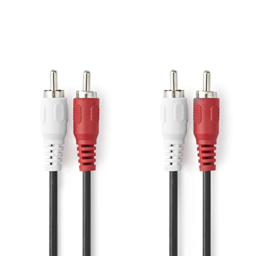 NEDIS Stereo-Audiokabel, 2 x R, AC-Stecker, 2 x Cinch-Stecker, 1,0 m, Schwarz von NEDIS