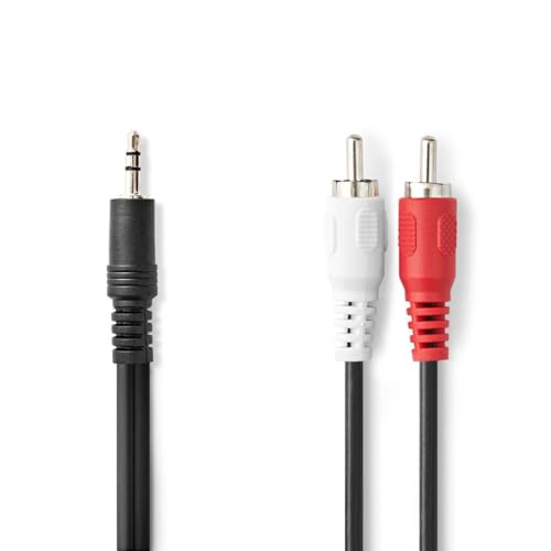 NEDIS Stereo-Audiokabel | 3.5 mm Stecker | 2x RCA Stecker | Vernickelt | 1.00 m | rund | Schwarz | Plastikbeutel von NEDIS