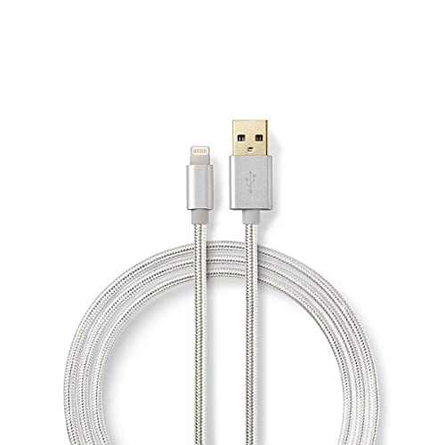 NEDIS - USB-Kabel - USB 2.0 - Apple Lightning 8-Pin - A Stecker - 480 Mbps - 12 W - Vergoldet - 3 m - rund - Geflochten/Nylon - Aluminium von NEDIS