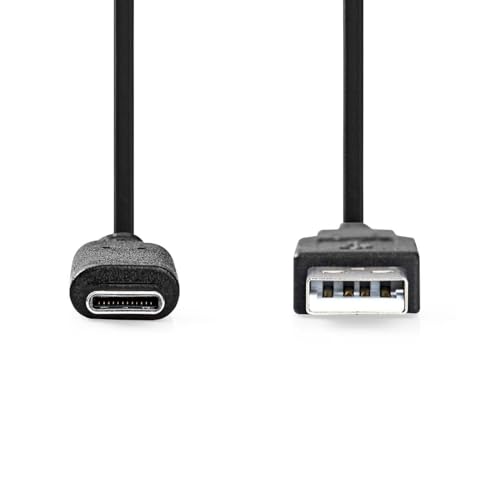 Nedis USB-Kabel - USB 3.2 Gen 2 - USB-A Stecker - USB-C Stecker - 60 W - 10 Gbps - Vernickelt - 1.00 m - Rund - PVC - Schwarz - Label von NEDIS