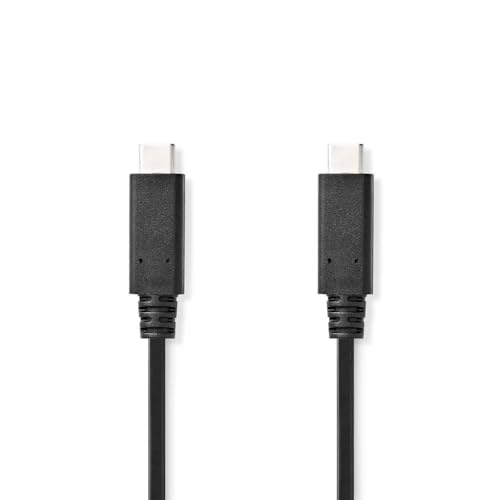 Nedis USB-Kabel | USB 3.2 Gen 2 | USB-Typ-C ™ Stecker | USB-Typ-C ™ Stecker | 10 Gbps | 100 W | Vernickelt | 1.00 m | rund | PVC | Schwarz | Plastikbeutel von NEDIS