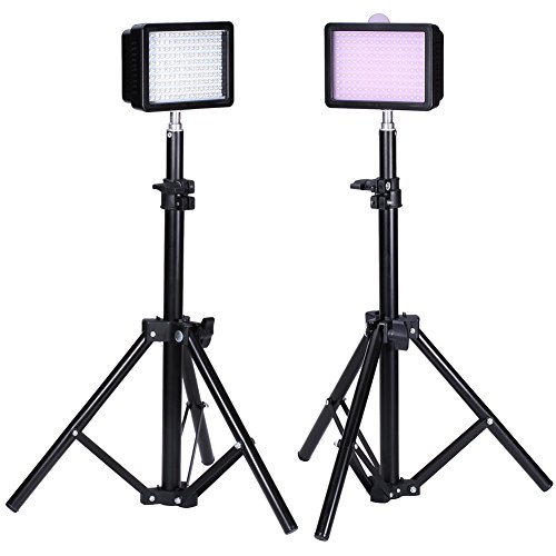 Bestlight® Fotografie 160 LED Studio Beleuchtungs-Set, einschließlich (2) Ultra-hohe Leistung 160 LED-Videoleuchte Panel-Digitalkamera DSLR Camcorder LED-Videoleuchte (2) 32 "/ 80cm Hoch Fotografie Mini Lampenstativ von NEEWER