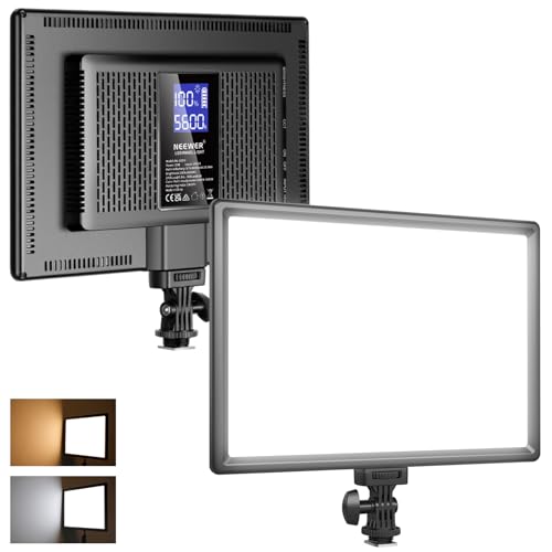 NEEWER 192 LED Foto Video Licht, 20W Ultra Dünn zweifarbig dimmbar DSLR Kamera, 8000mAh Lithium Akku weiches Videoleuchte, 3200–5600K CRI97+ für Fotografie Videoaufzeichnung Videokonferenz Streaming von NEEWER