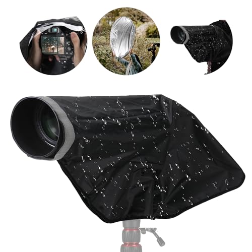 NEEWER 2 in 1 Kamera Regenschutz Regenhülle Reflektor XL großer, robuster wasserdichter Nylon Regenmantel für Canon Sony Nikon Fujifilm DSLR Kameras und Objektive bis zu 800mm mit Sichtfenster, PB017 von NEEWER